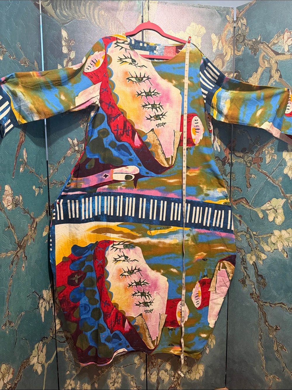 Abstract Multicolor Long Sleeve Women’s Dress